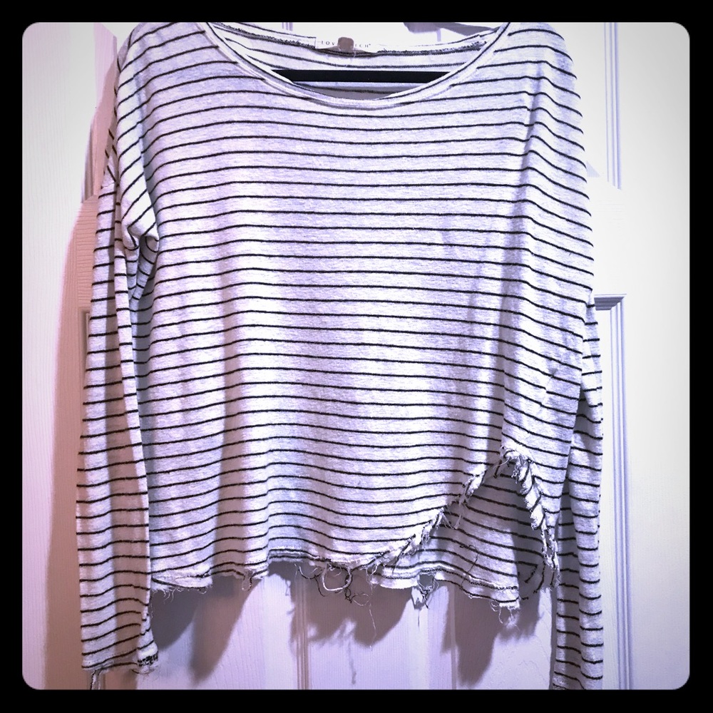 LoveStitch distressed long tee